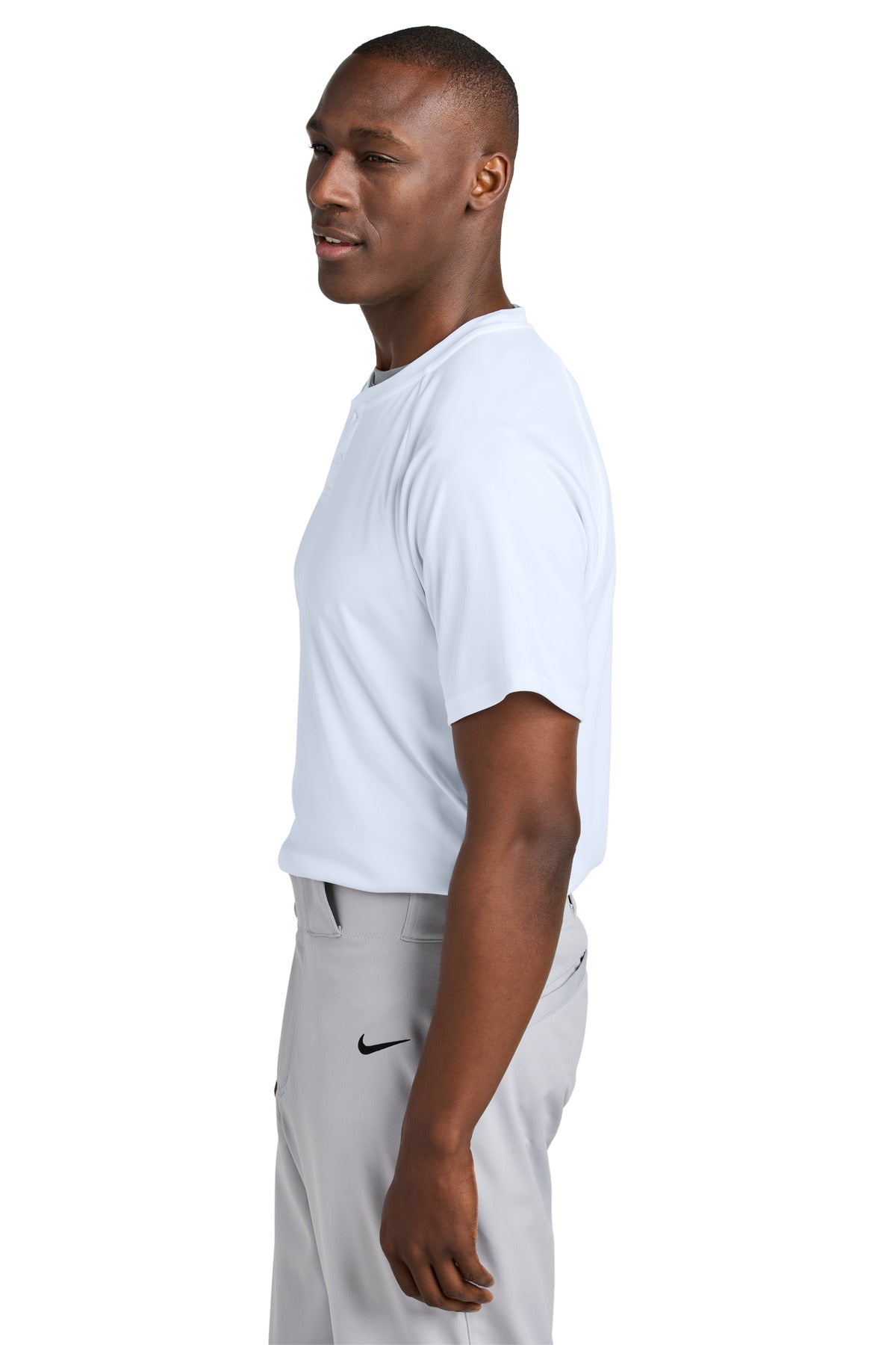 White Sport-Tek PosiCharge Competitor 2-Button Henley ST359