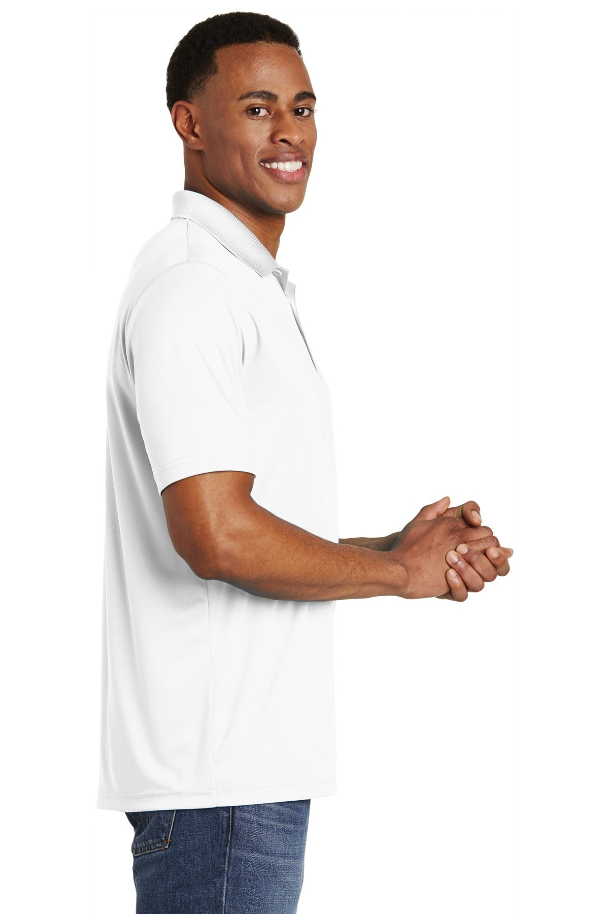 White Sport-Tek PosiCharge Competitor Polo. ST550