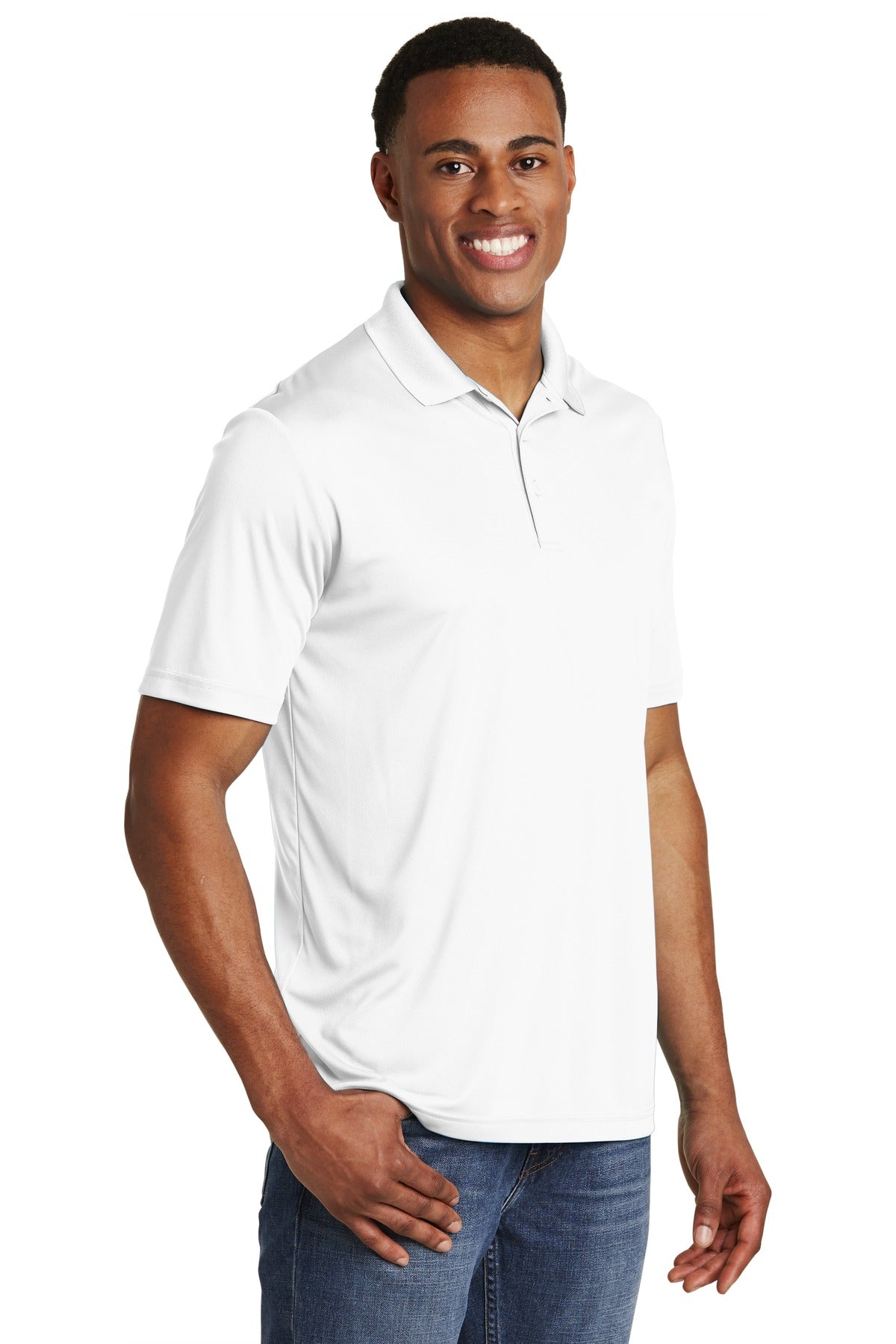 White Sport-Tek PosiCharge Competitor Polo. ST550