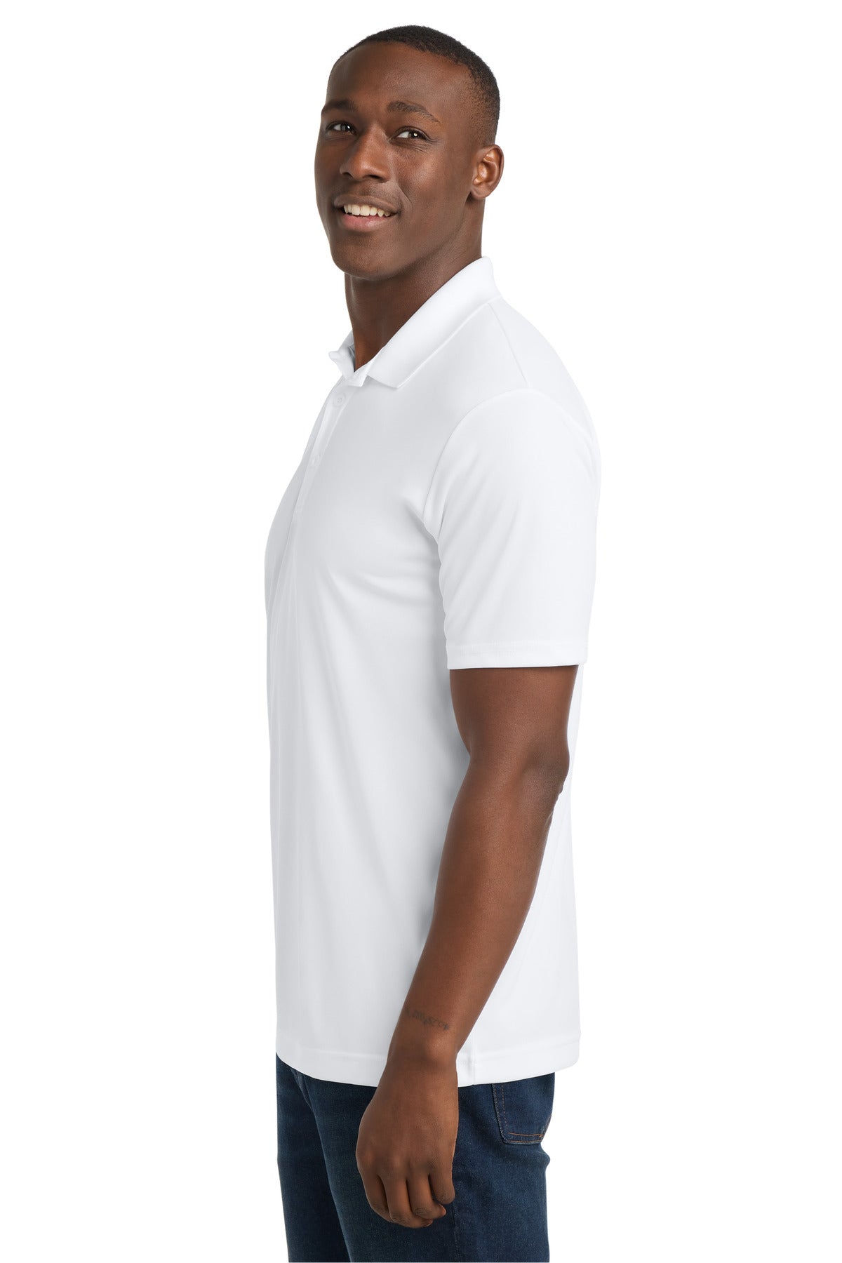 White Sport-Tek PosiCharge Competitor Polo. ST550