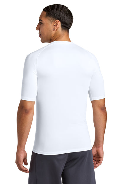 White Sport-Tek PosiCharge Compression 1/2-Sleeve Tee ST120