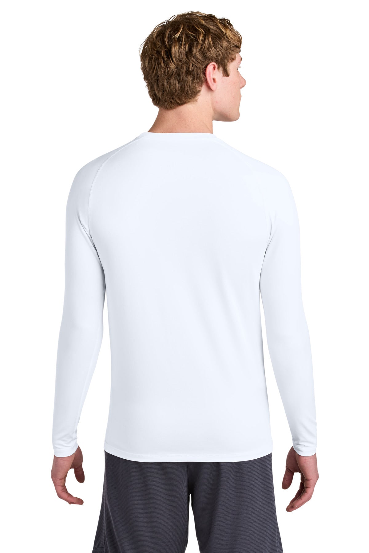 White Sport-Tek PosiCharge Compression Long Sleeve Tee ST120LS