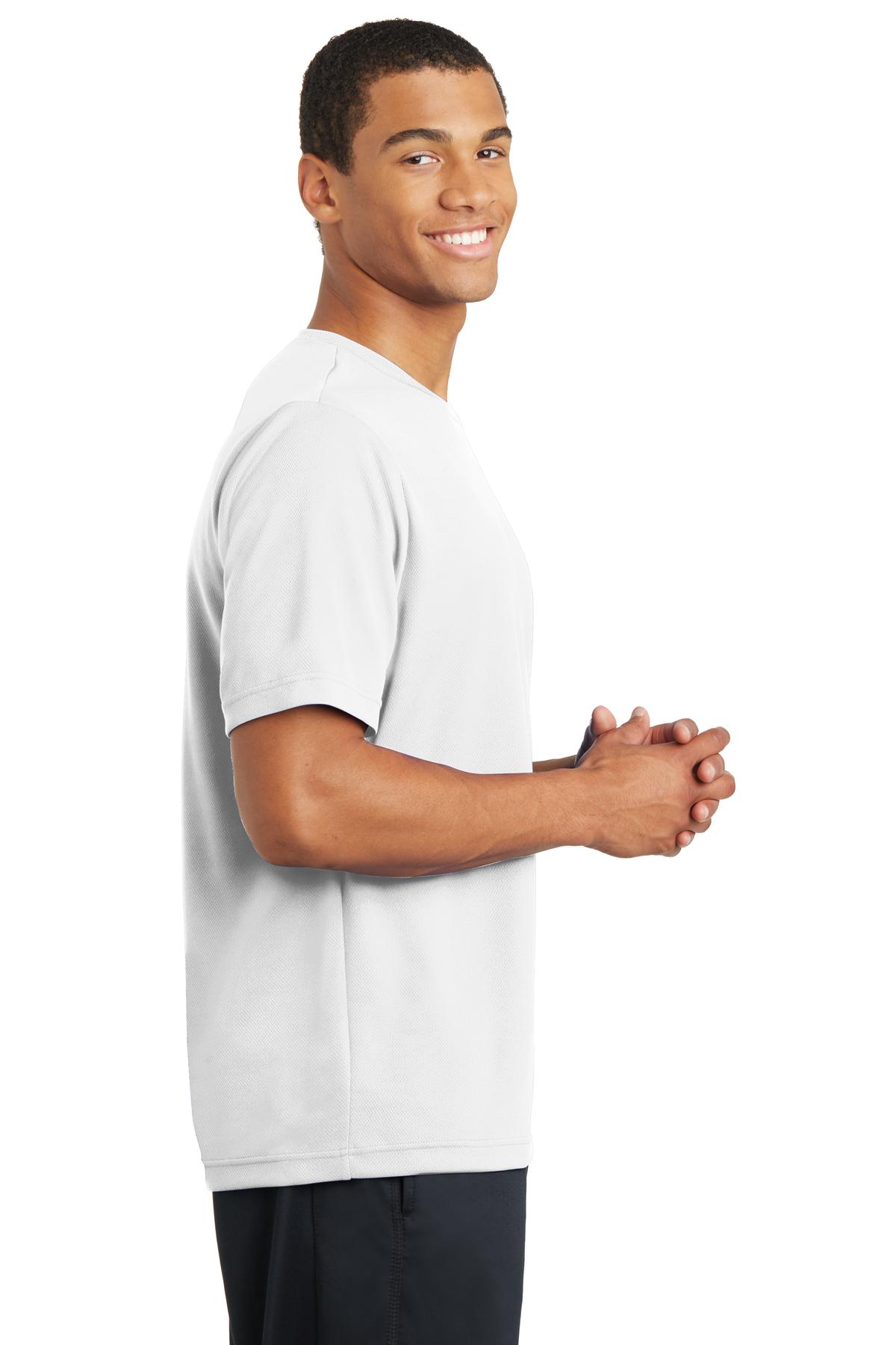White Sport-Tek PosiCharge RacerMesh Tee. ST340