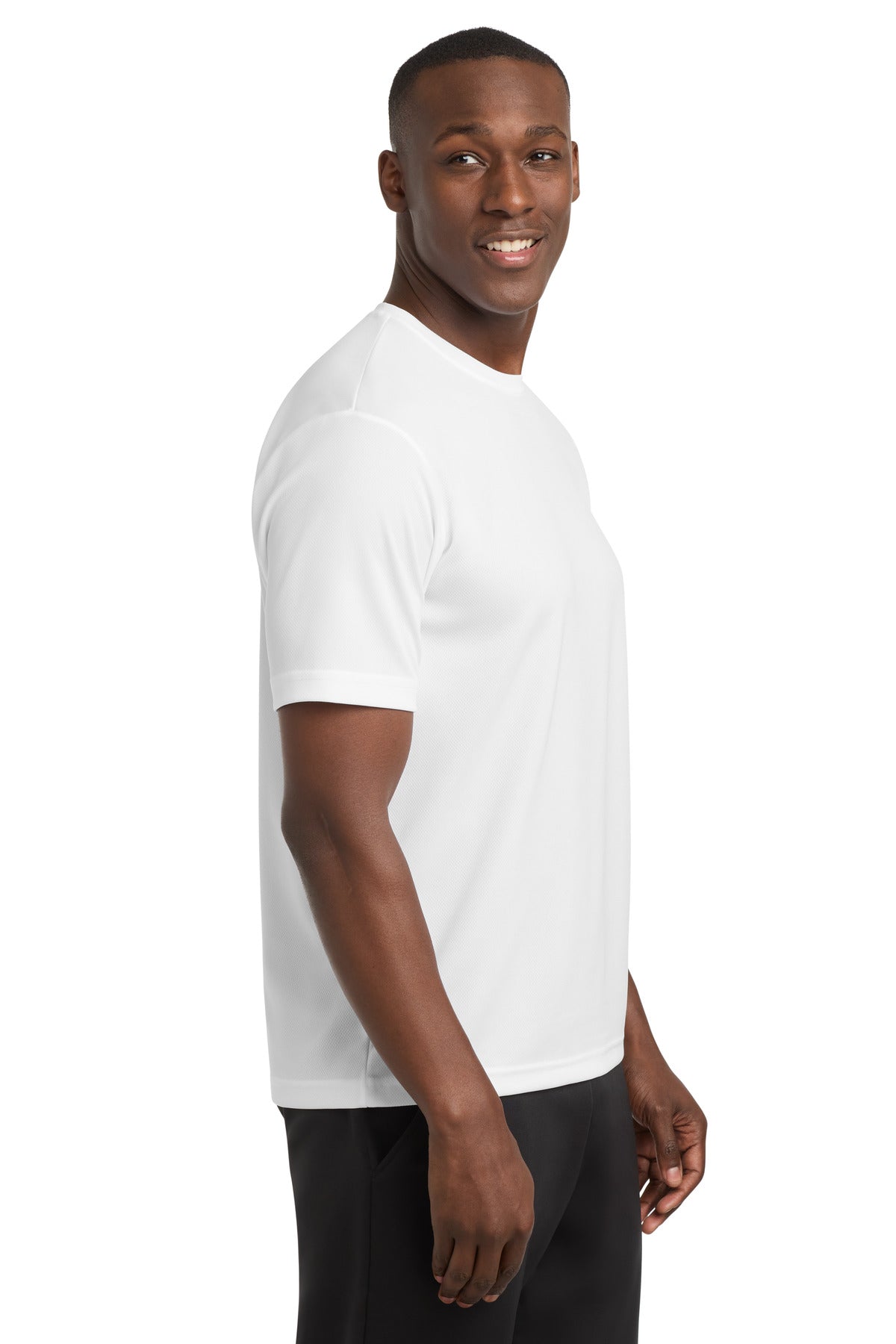 White Sport-Tek PosiCharge RacerMesh Tee. ST340