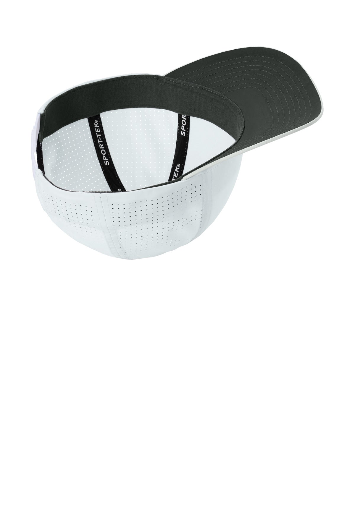 White Sport-Tek Pro-Cut Adjustable Cap STC65