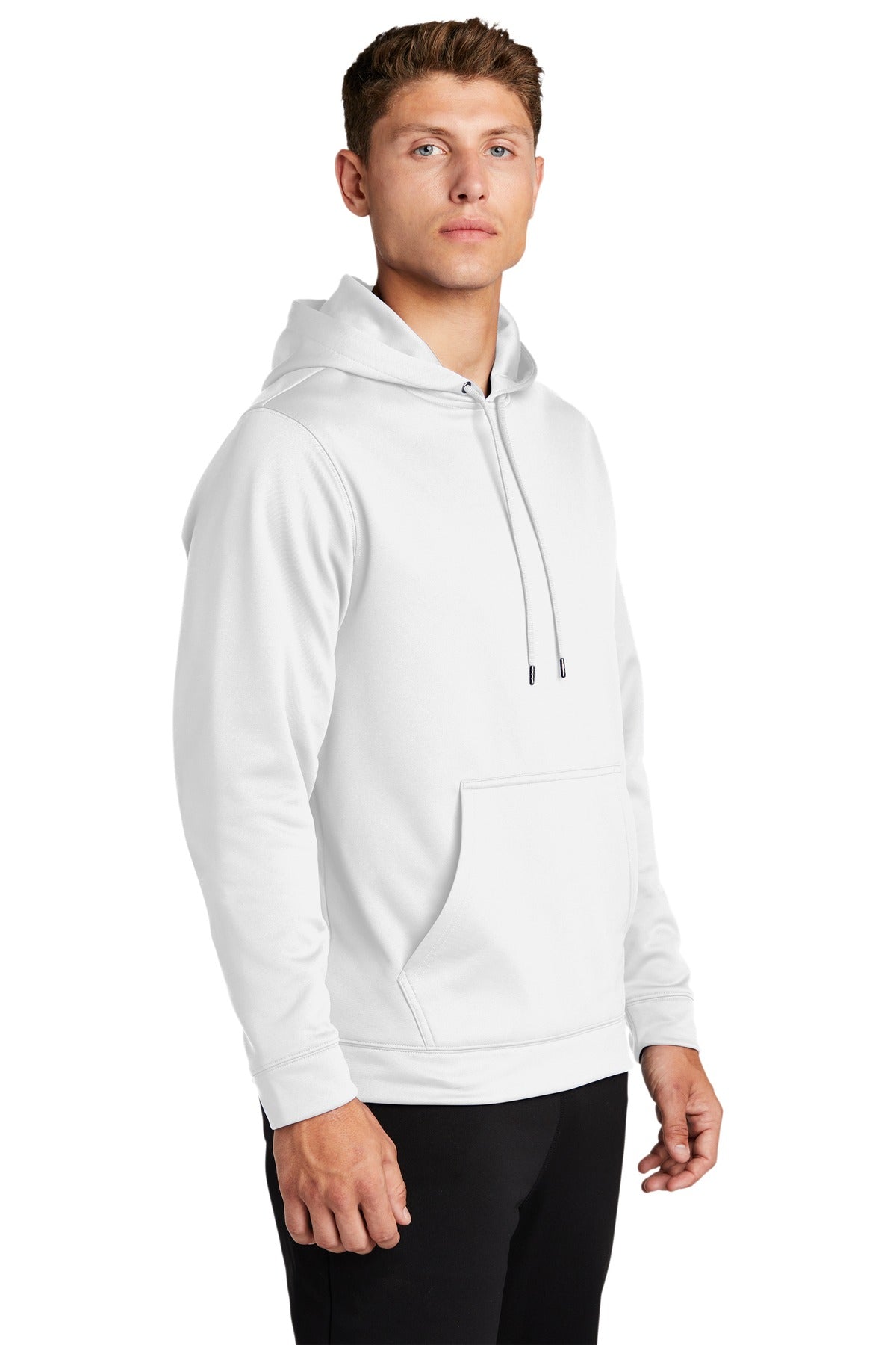 White Sport-Tek Sport-Wick Fleece Hooded Pullover. F244