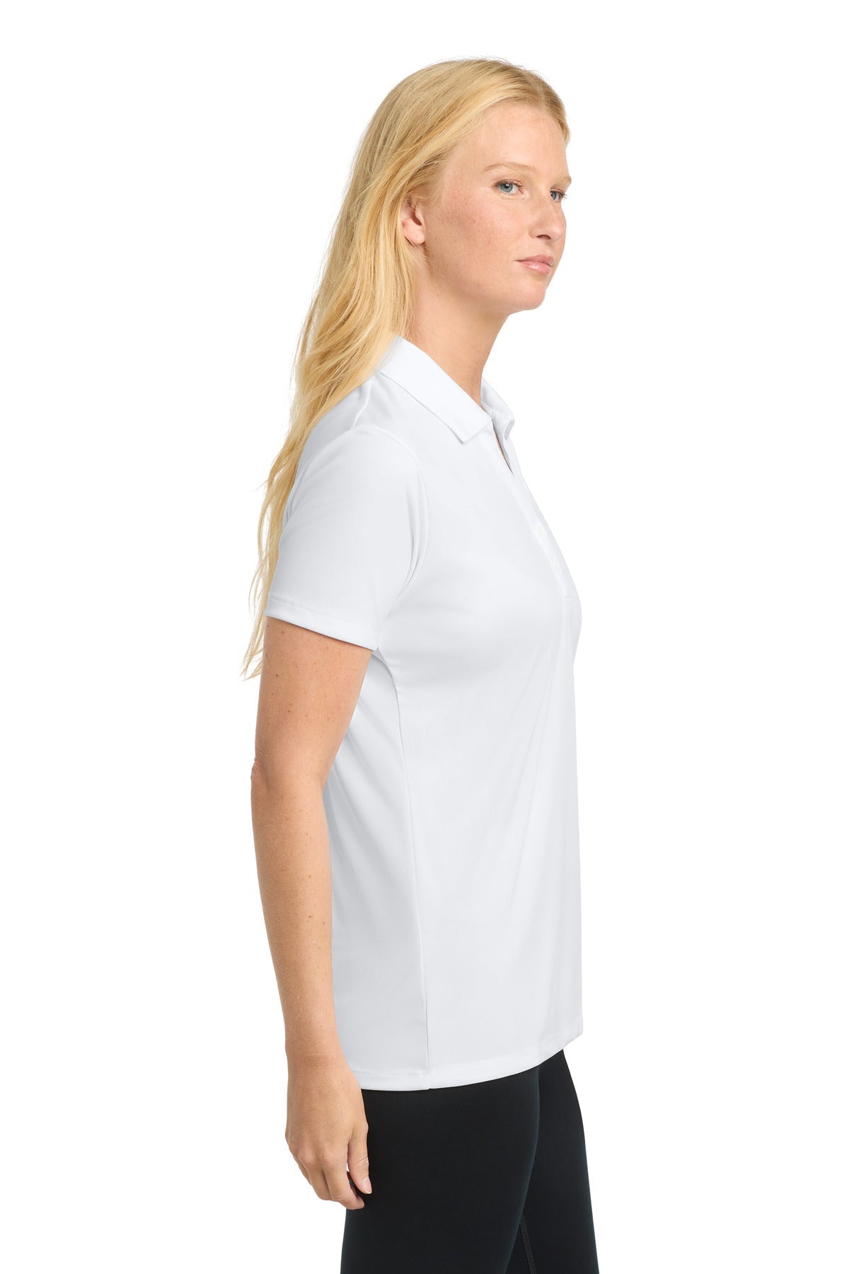 White Sport-Tek Women's PosiCharge Competitor Polo. LST550