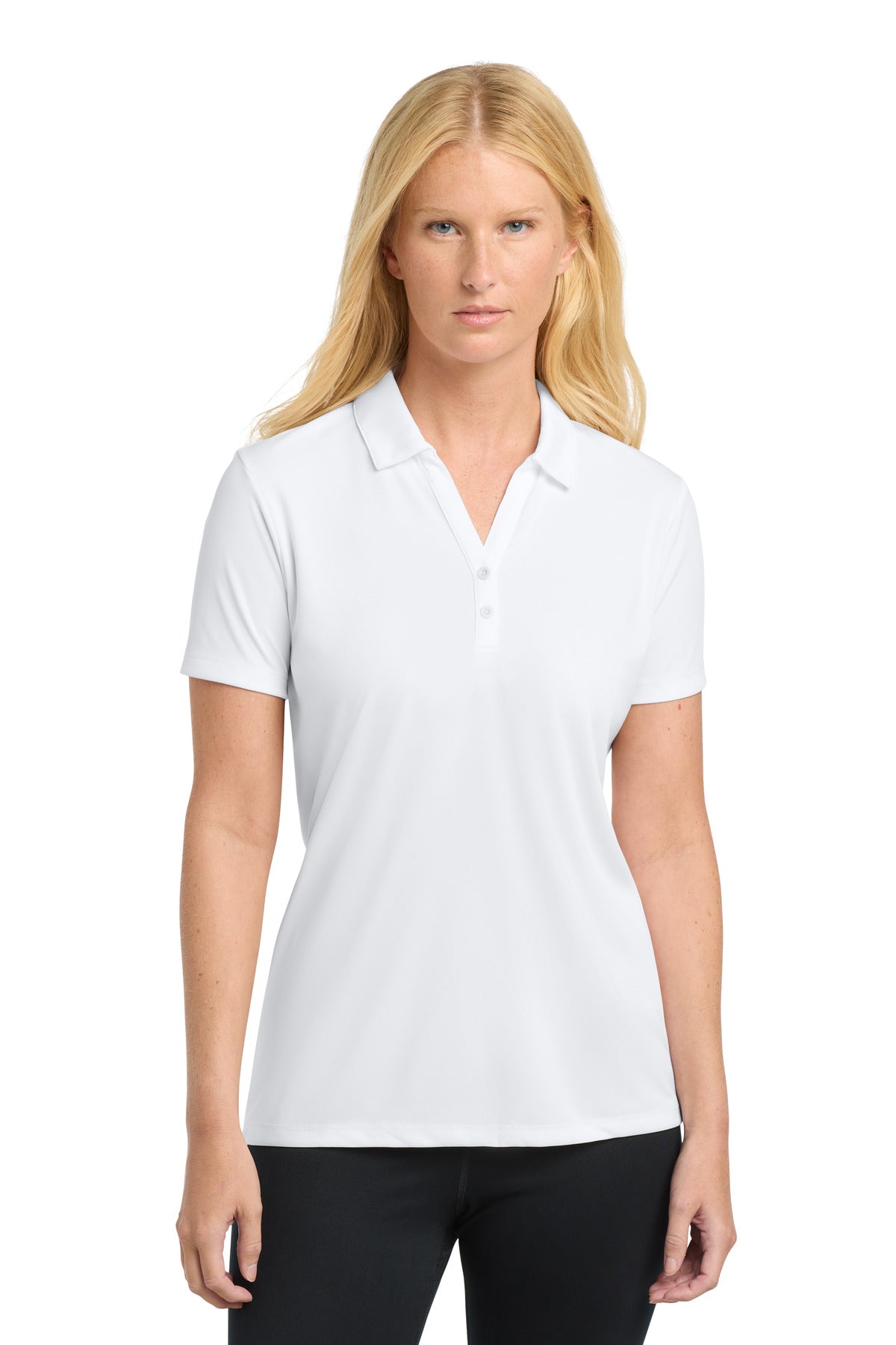 White Sport-Tek Women's PosiCharge Competitor Polo. LST550