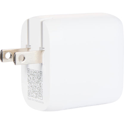 White UL Listed 20W Dual USB A and C Wall Charger plain