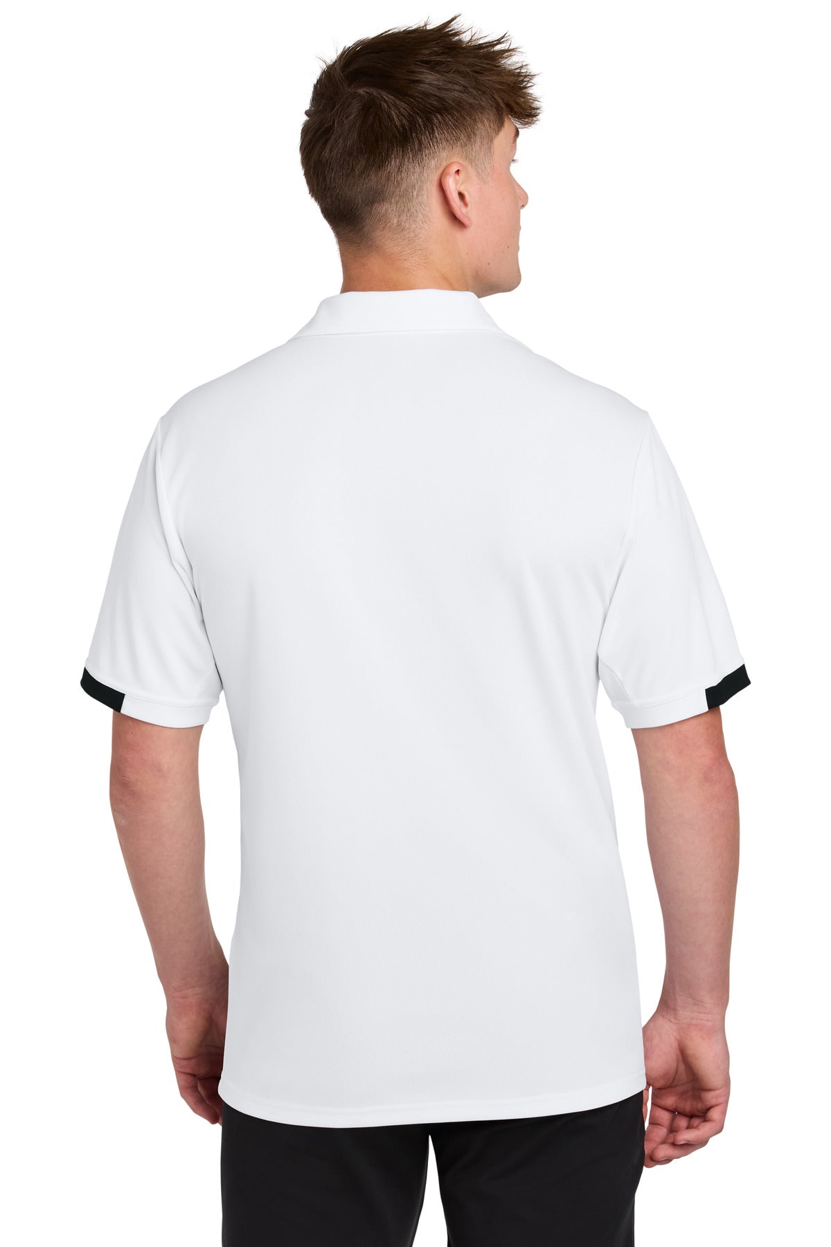 White/Blk Sport-Tek Club Colorblock Polo ST444