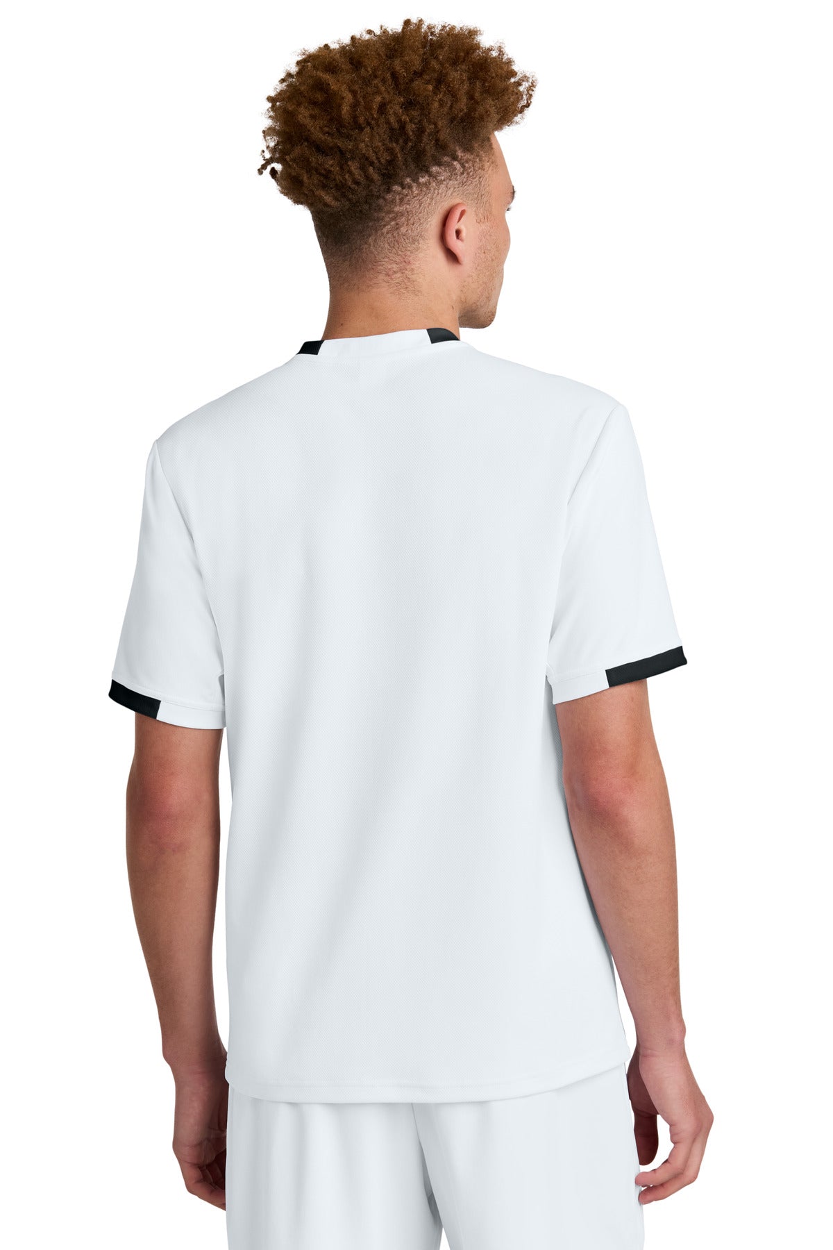 White/Blk Sport-Tek Club Short Sleeve Crew ST440
