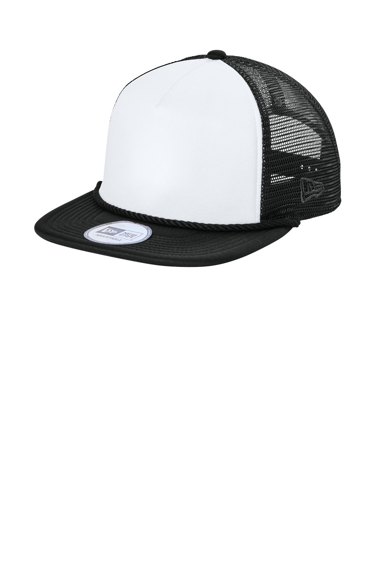 Wht/Bk/Bk New Era Foam Rope Trucker Cap NE410