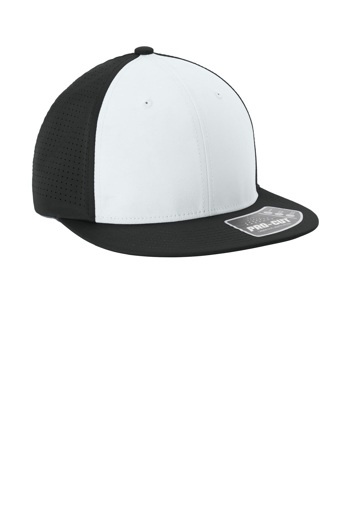 Wht/Bk/Bk Sport-Tek Pro-Cut Stretch-Tek Cap STC64
