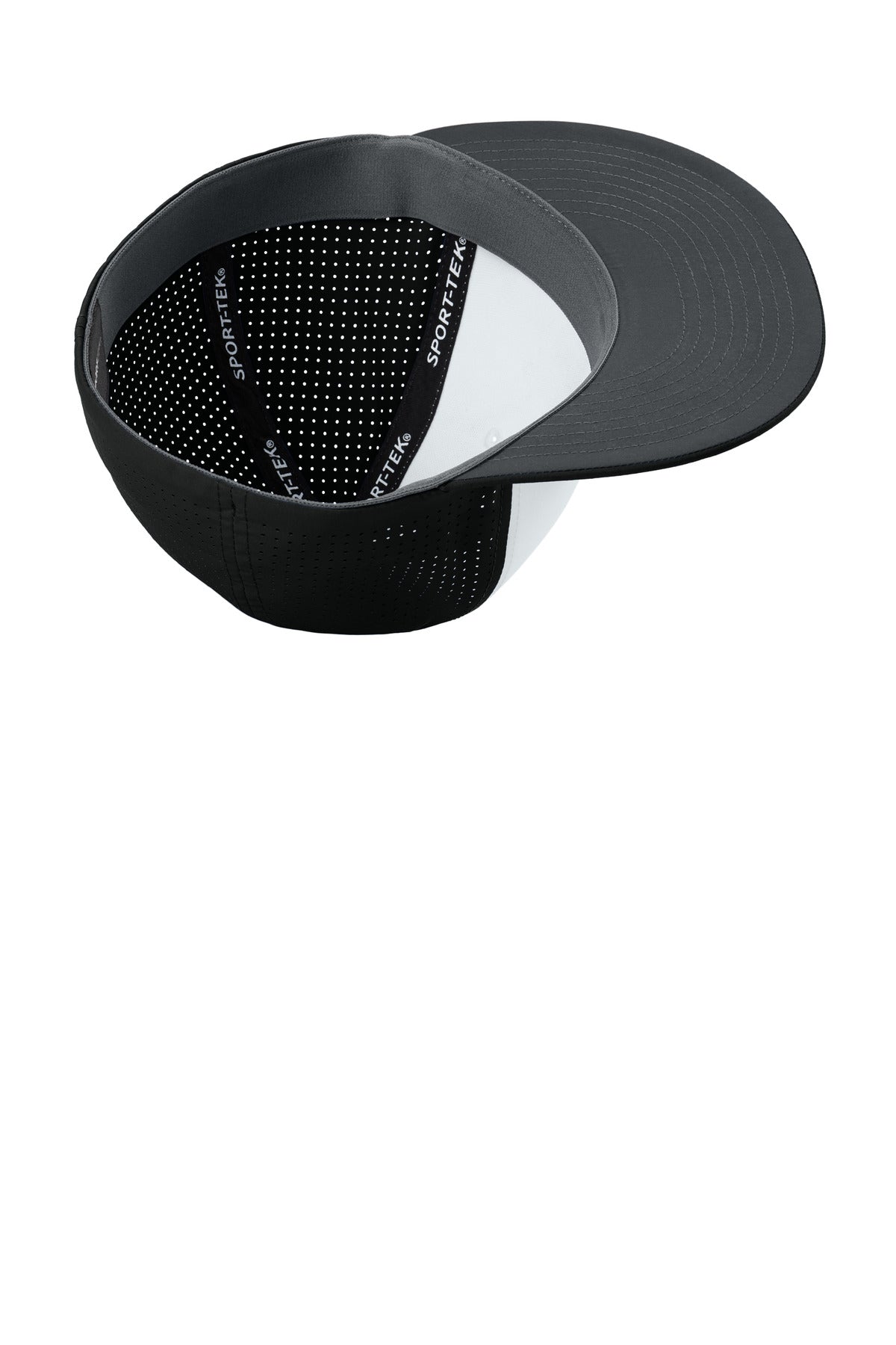 Wht/Bk/Bk Sport-Tek Pro-Cut Stretch-Tek Cap STC64