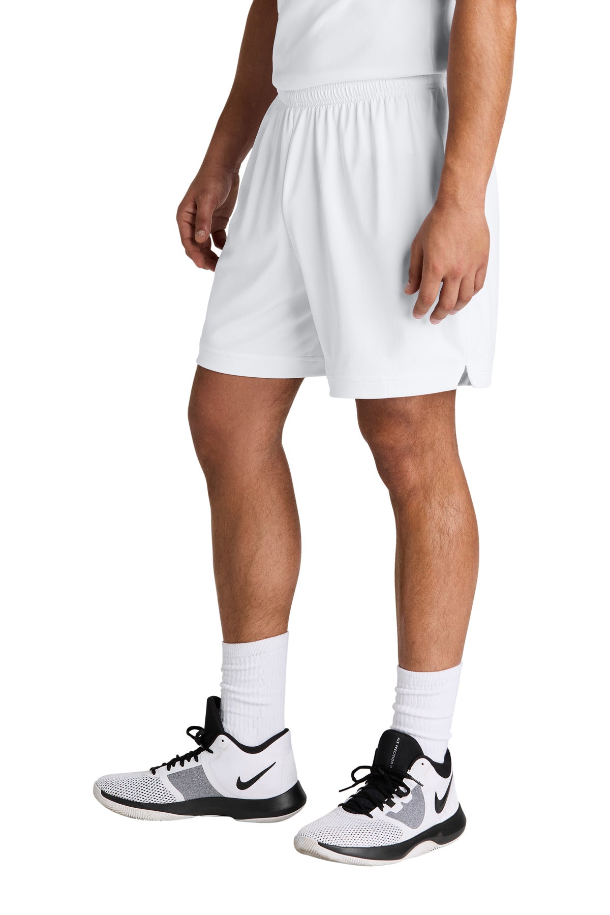 Wht/Wht Sport-Tek Club 7" Short ST442
