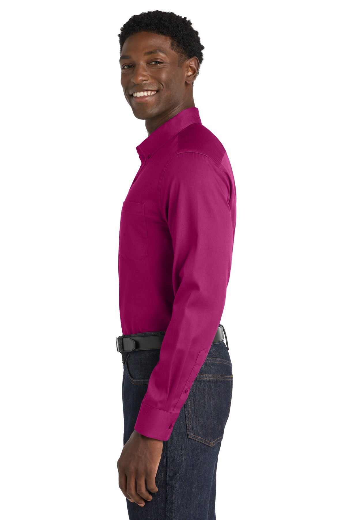 WildBerry Port Authority Long Sleeve SuperPro React Twill Shirt. W808