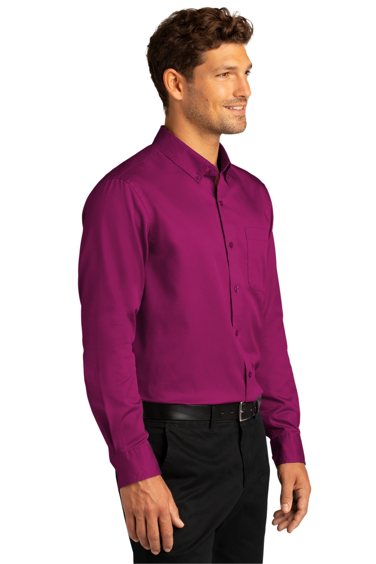 WildBerry Port Authority Long Sleeve SuperPro React Twill Shirt. W808