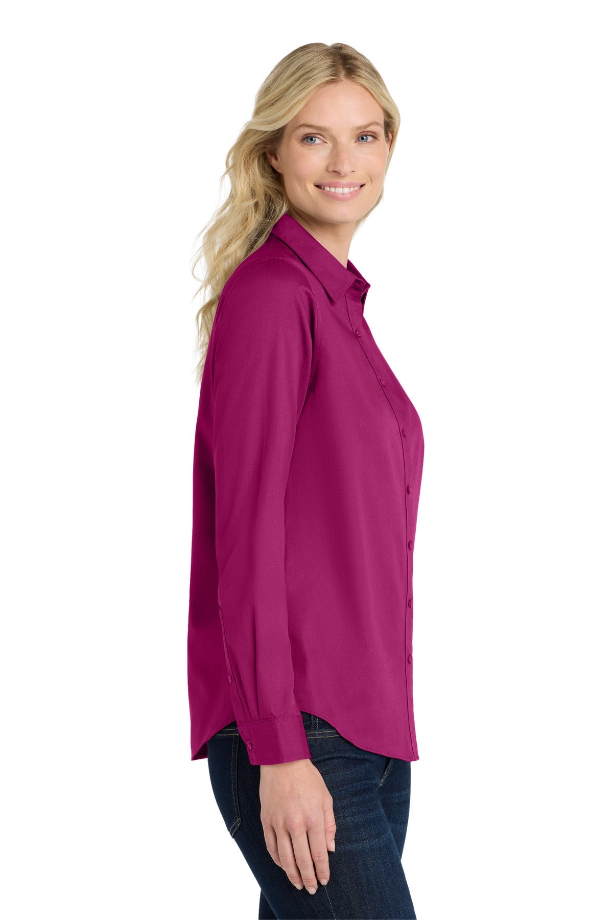 WildBerry Port Authority Women's Long Sleeve SuperPro React Twill Shirt. LW808