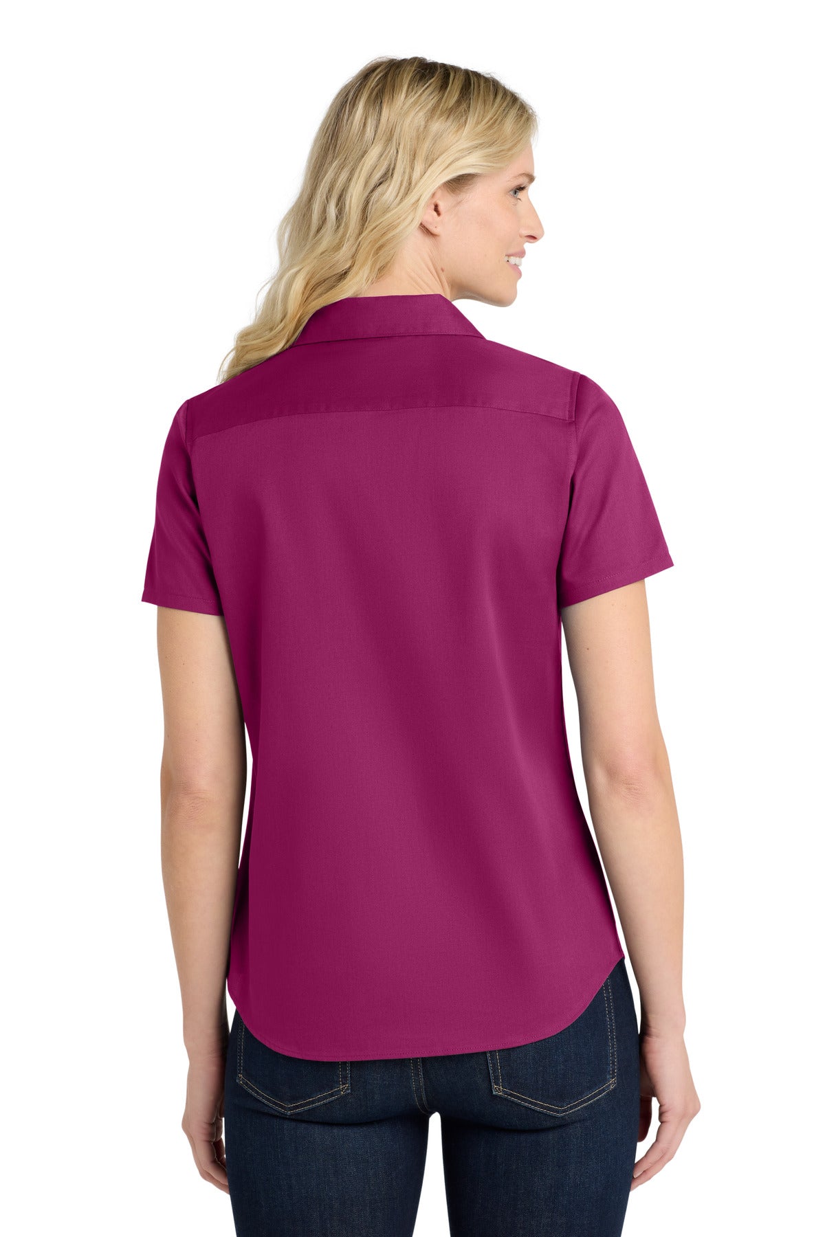 WildBerry Port Authority Women's Short Sleeve SuperPro React Twill Shirt. LW809