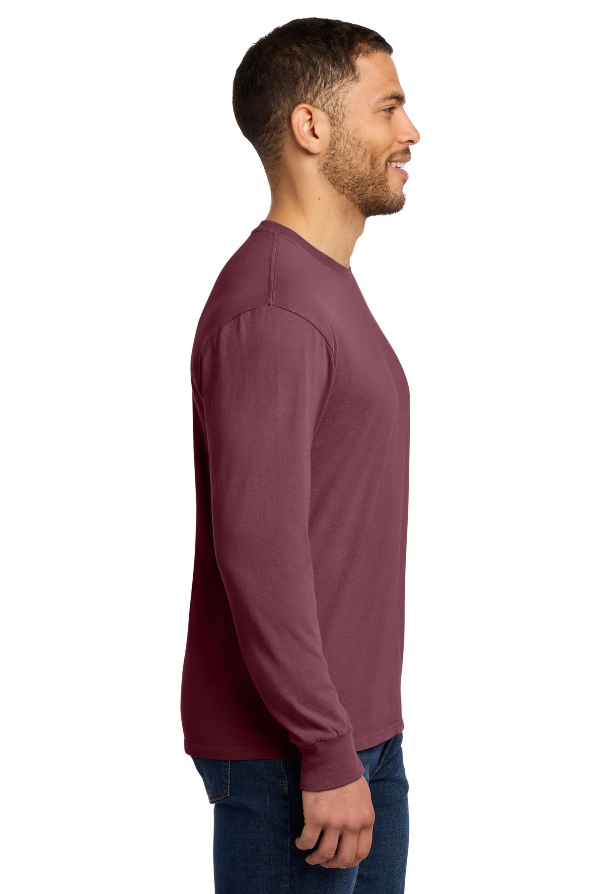 Wineberry Port & Co Beach Wash Garment-Dyed Long Sleeve Tee PC099LS