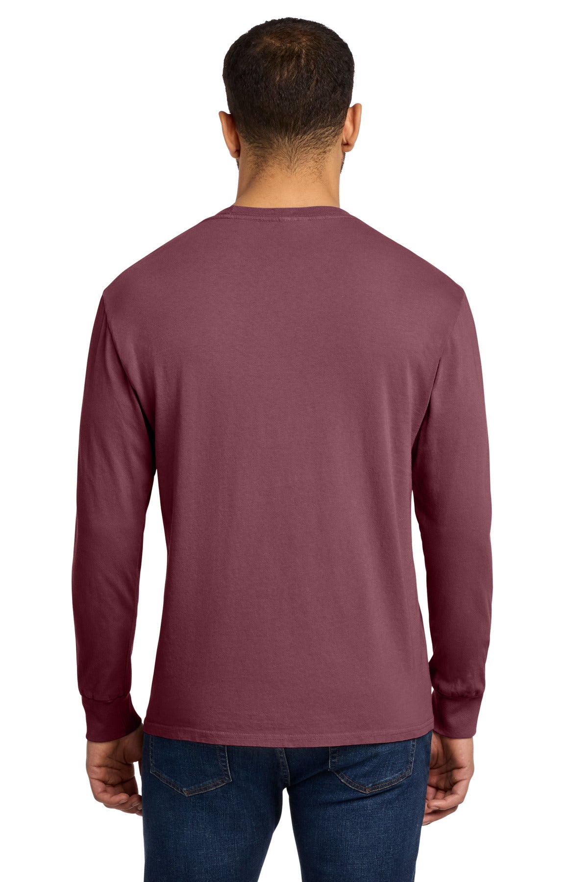Wineberry Port & Co Beach Wash Garment-Dyed Long Sleeve Tee PC099LS