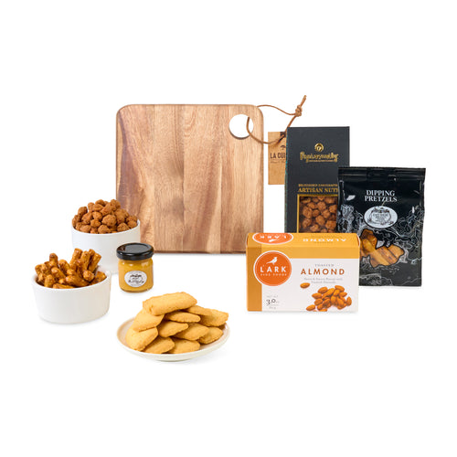 Wood Cheese Board & Bites Gift Set plain