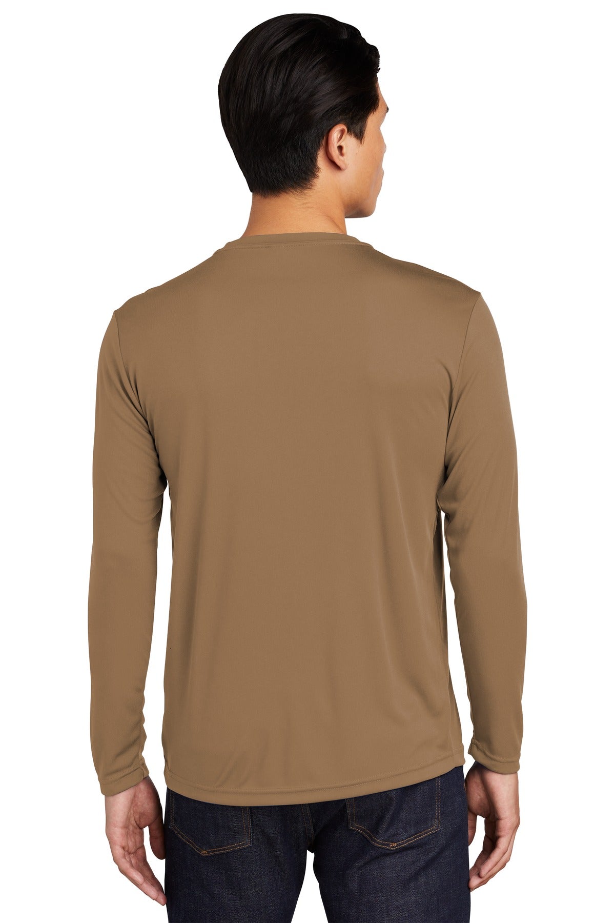 Woodland Brown Sport-Tek Long Sleeve PosiCharge Competitor Tee. ST350LS