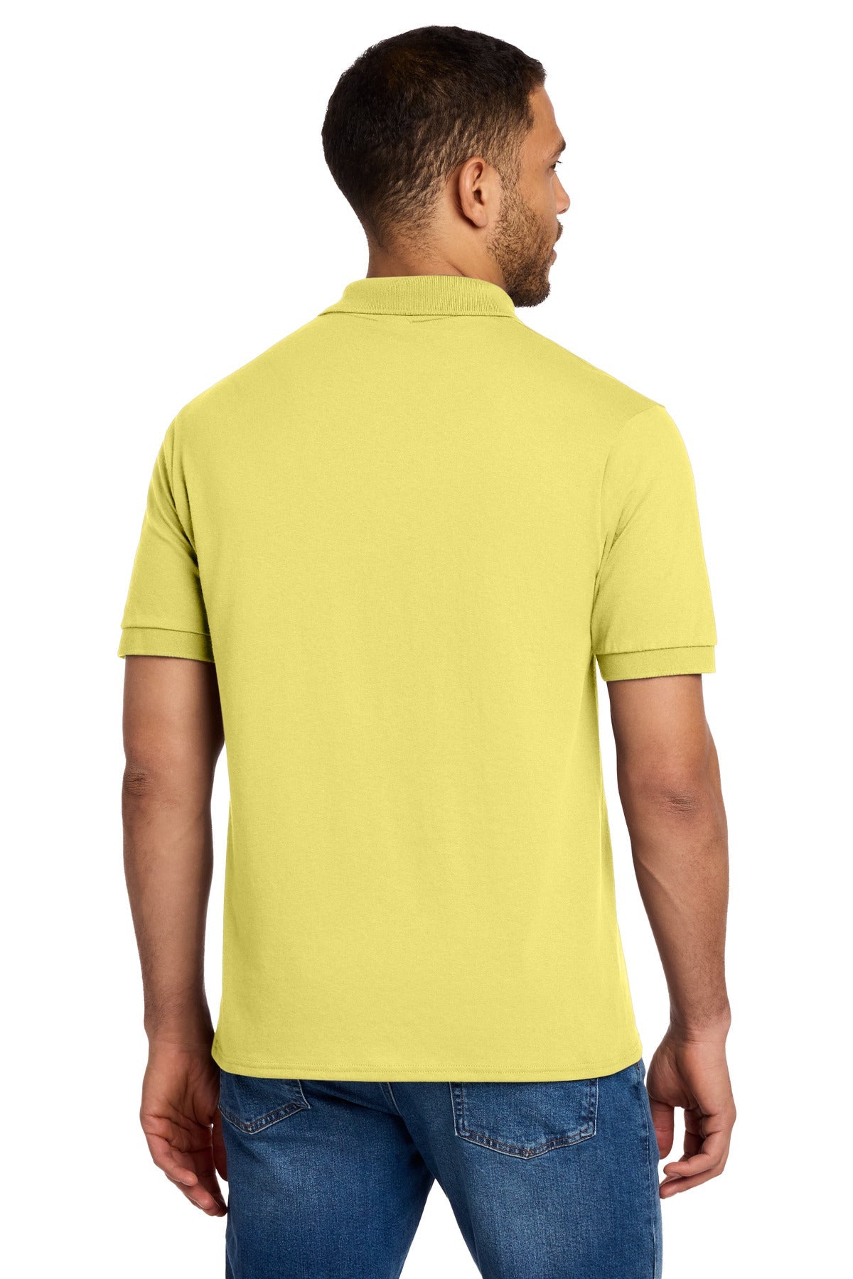 Yellow Port & Co Core Blend Jersey Knit Polo. KP55
