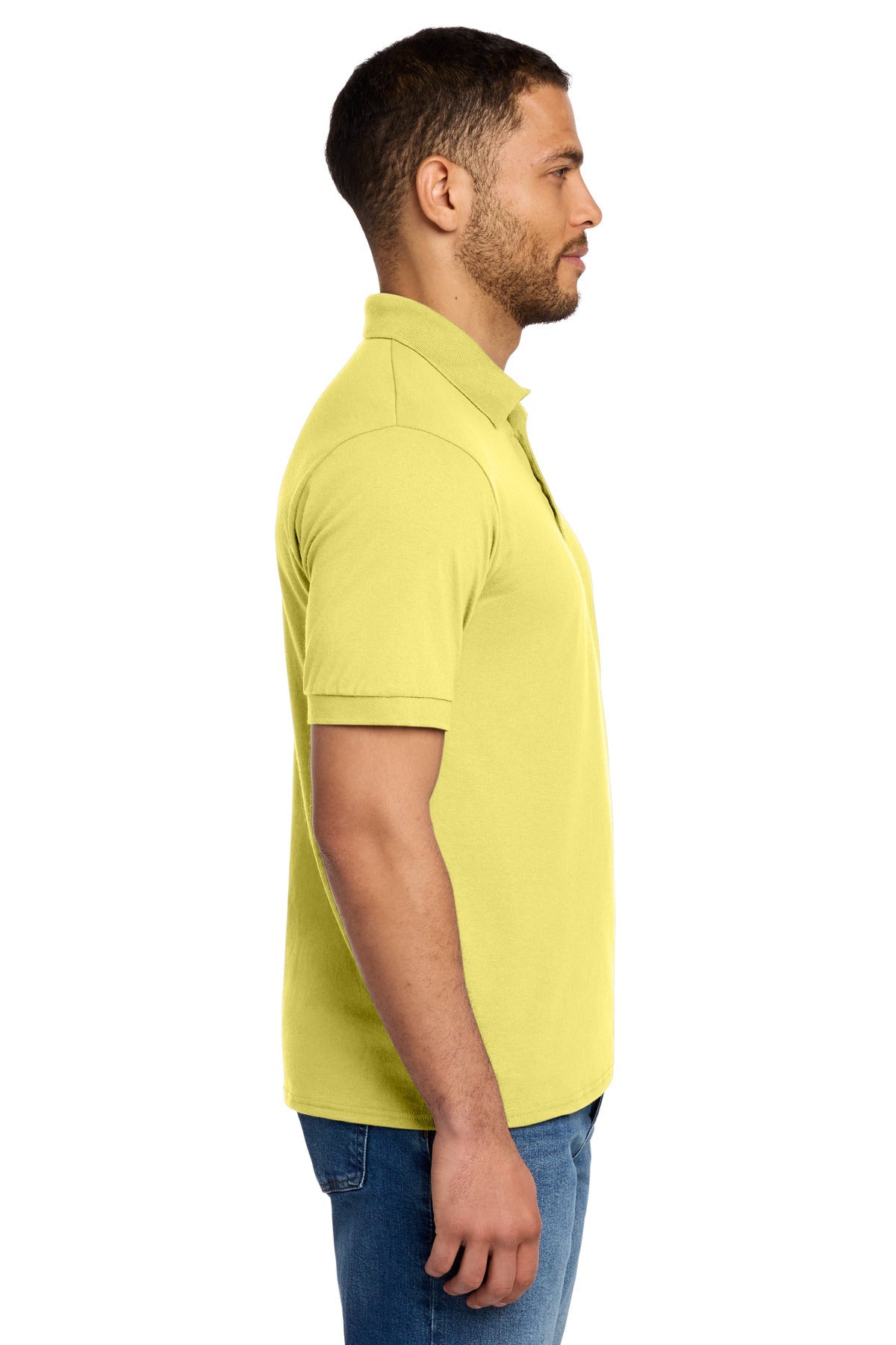 Yellow Port & Co Core Blend Jersey Knit Polo. KP55