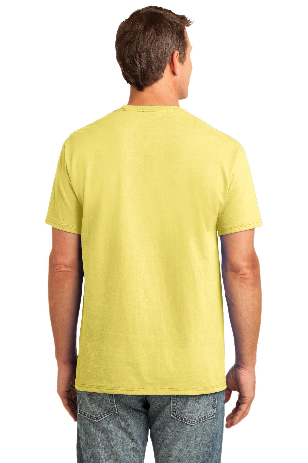 Yellow Port & Co Core Cotton Pocket Tee. PC54P