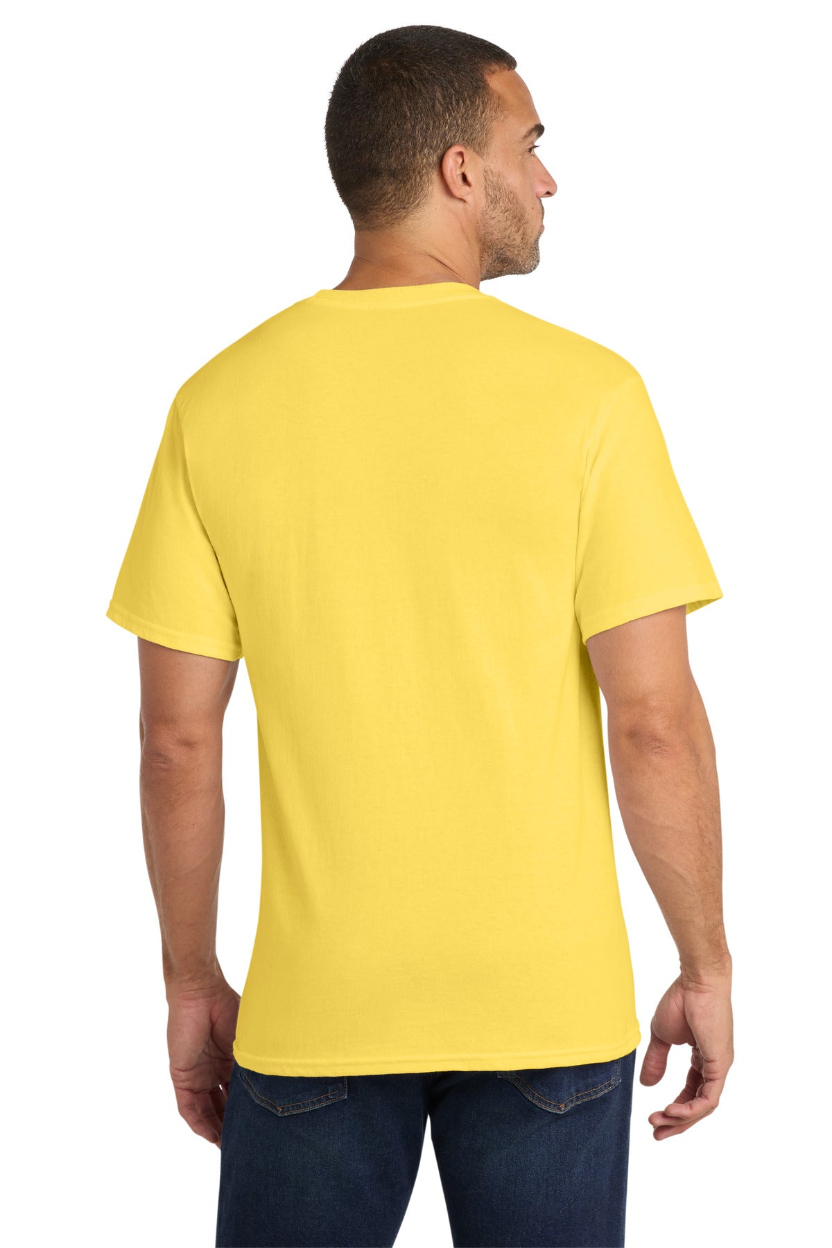 Yellow Port & Co Core Cotton Pocket Tee. PC54P