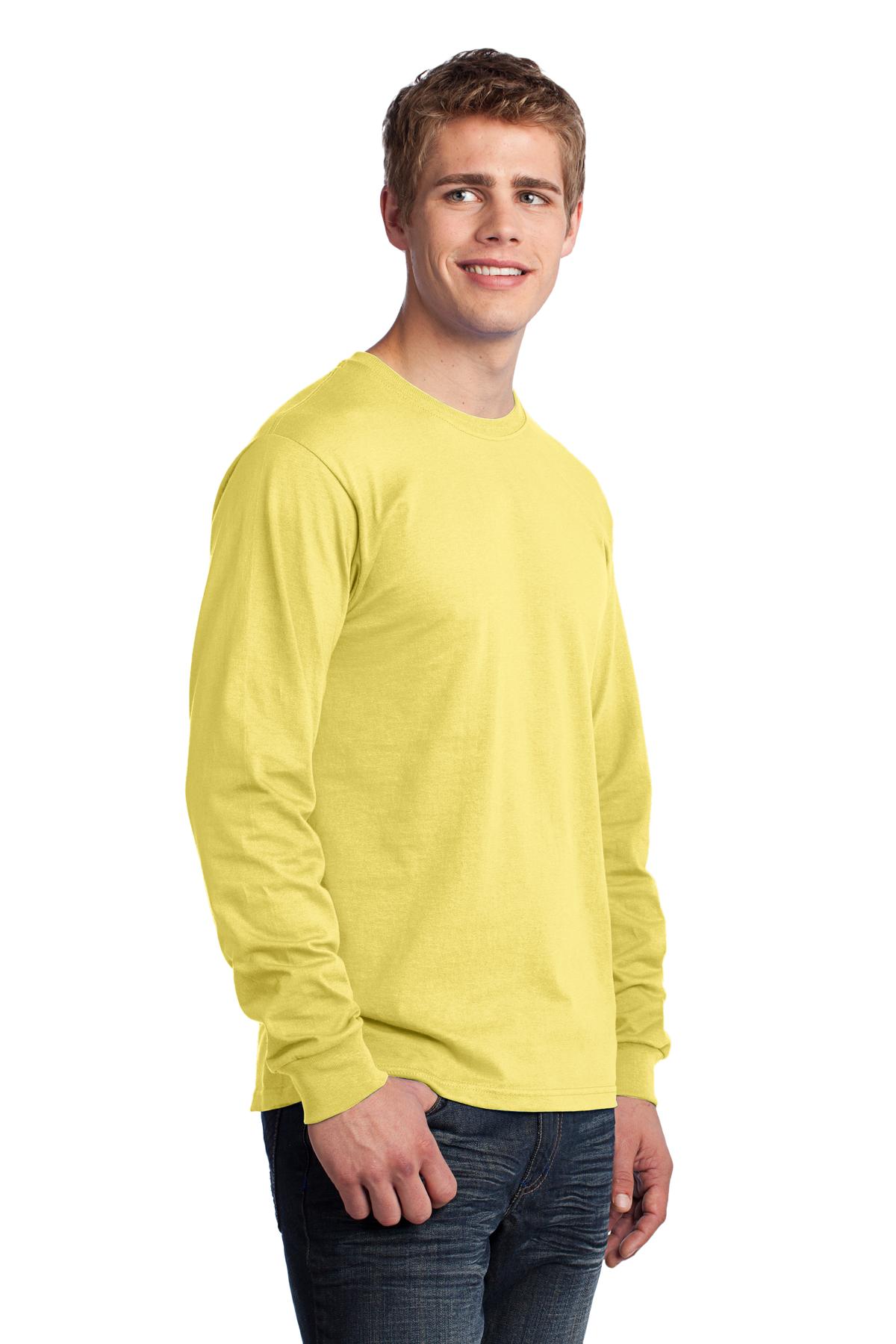Yellow Port & Co Long Sleeve Core Cotton Tee. PC54LS