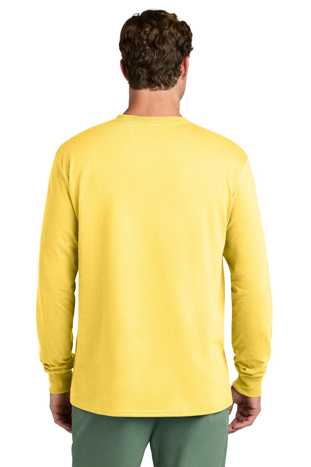 Yellow Port & Co Long Sleeve Core Cotton Tee. PC54LS