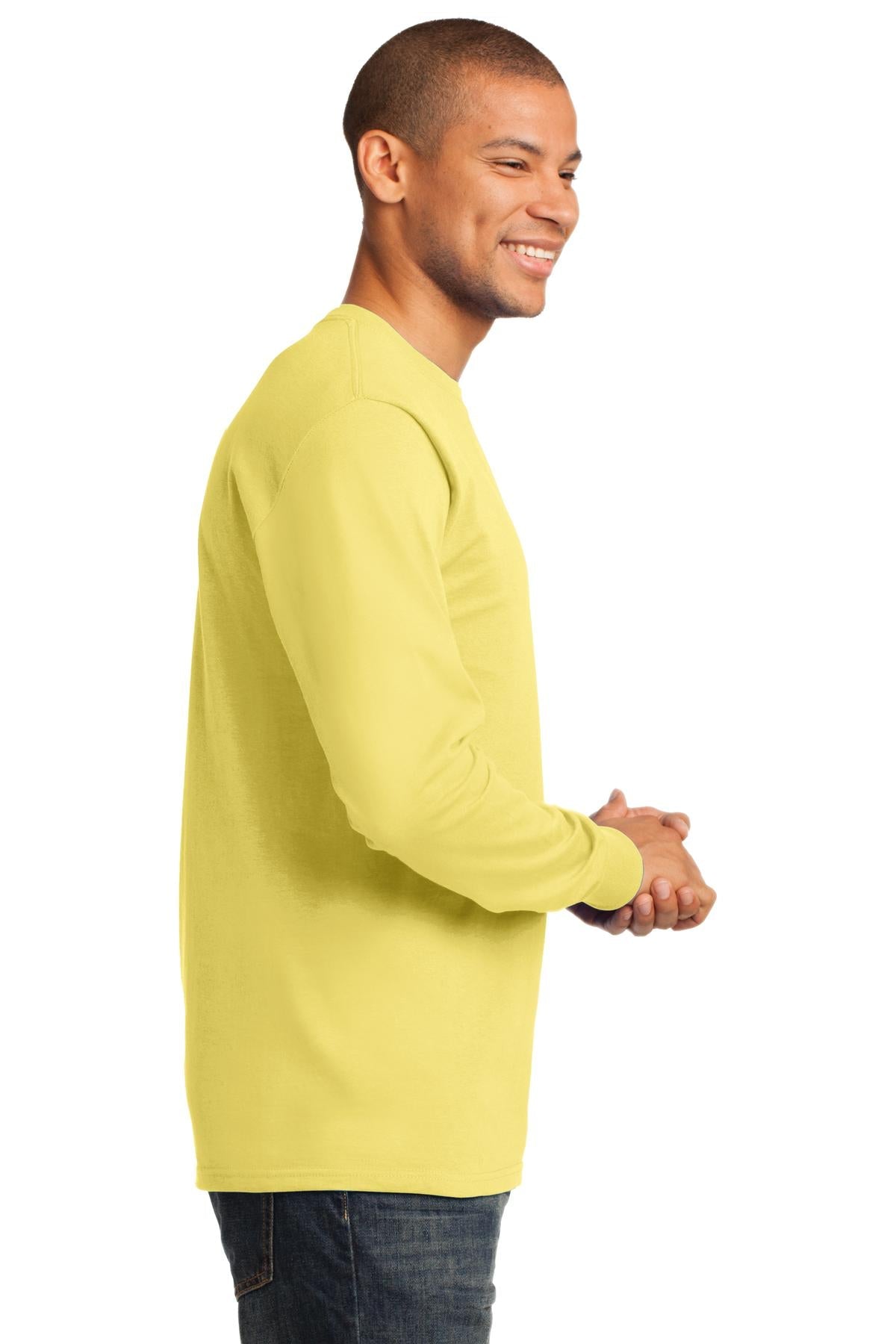 Yellow Port & Co Long Sleeve Essential Tee. PC61LS