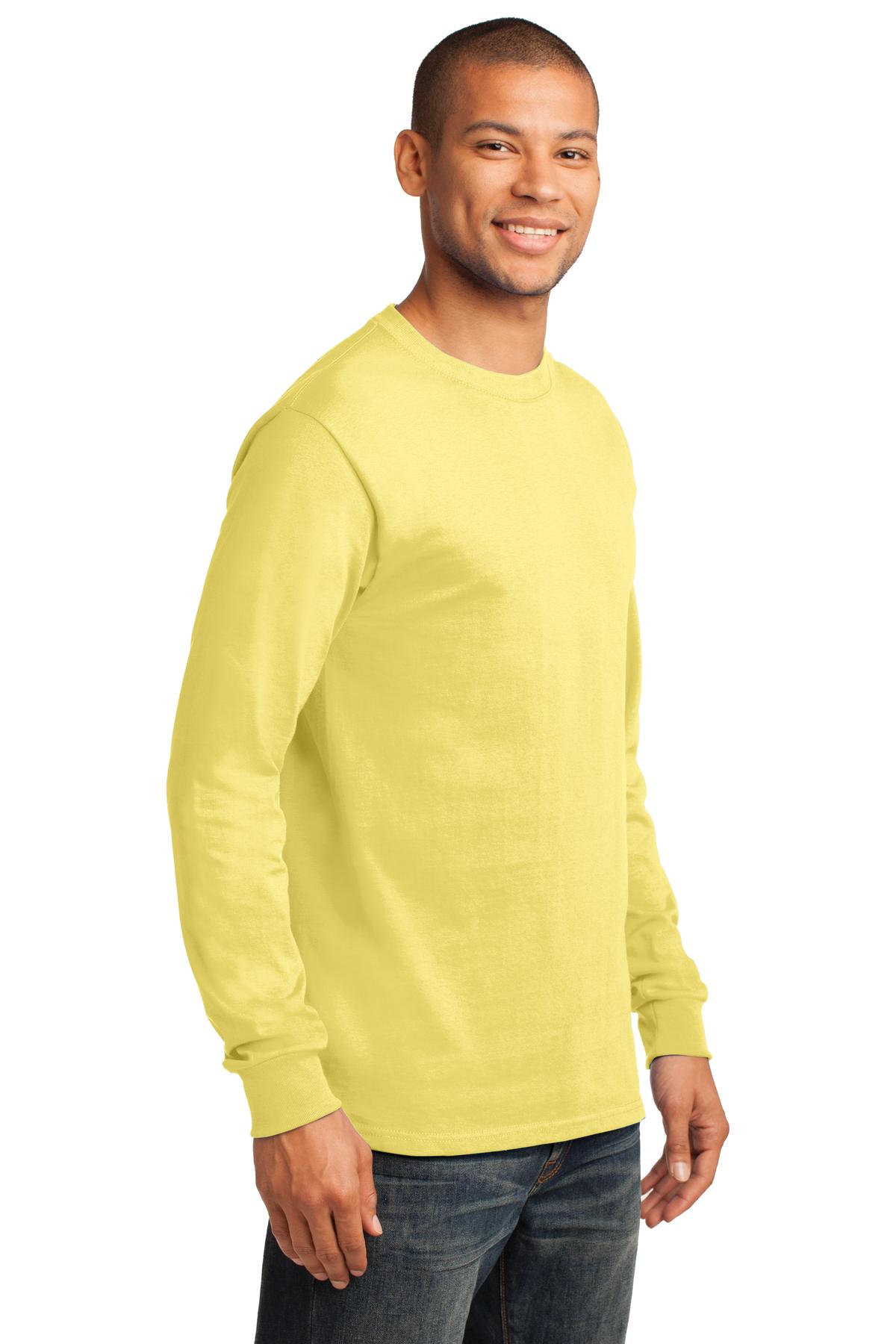 Yellow Port & Co Long Sleeve Essential Tee. PC61LS