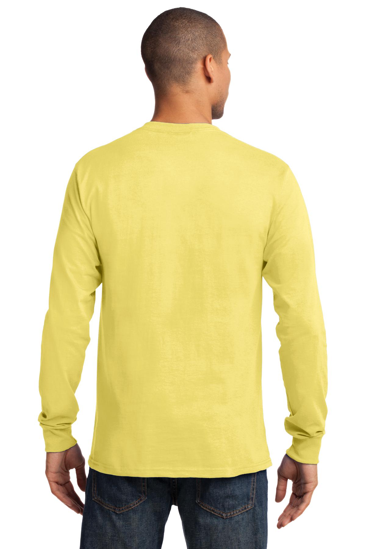 Yellow Port & Co Long Sleeve Essential Tee. PC61LS