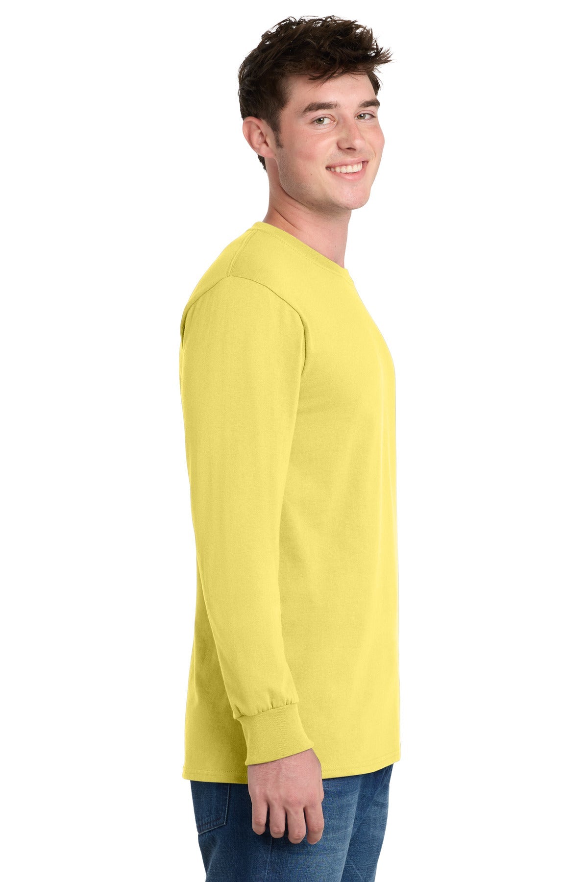 Yellow Port & Co Long Sleeve Essential Tee. PC61LS