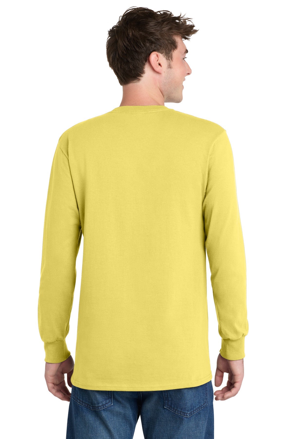 Yellow Port & Co Long Sleeve Essential Tee. PC61LS