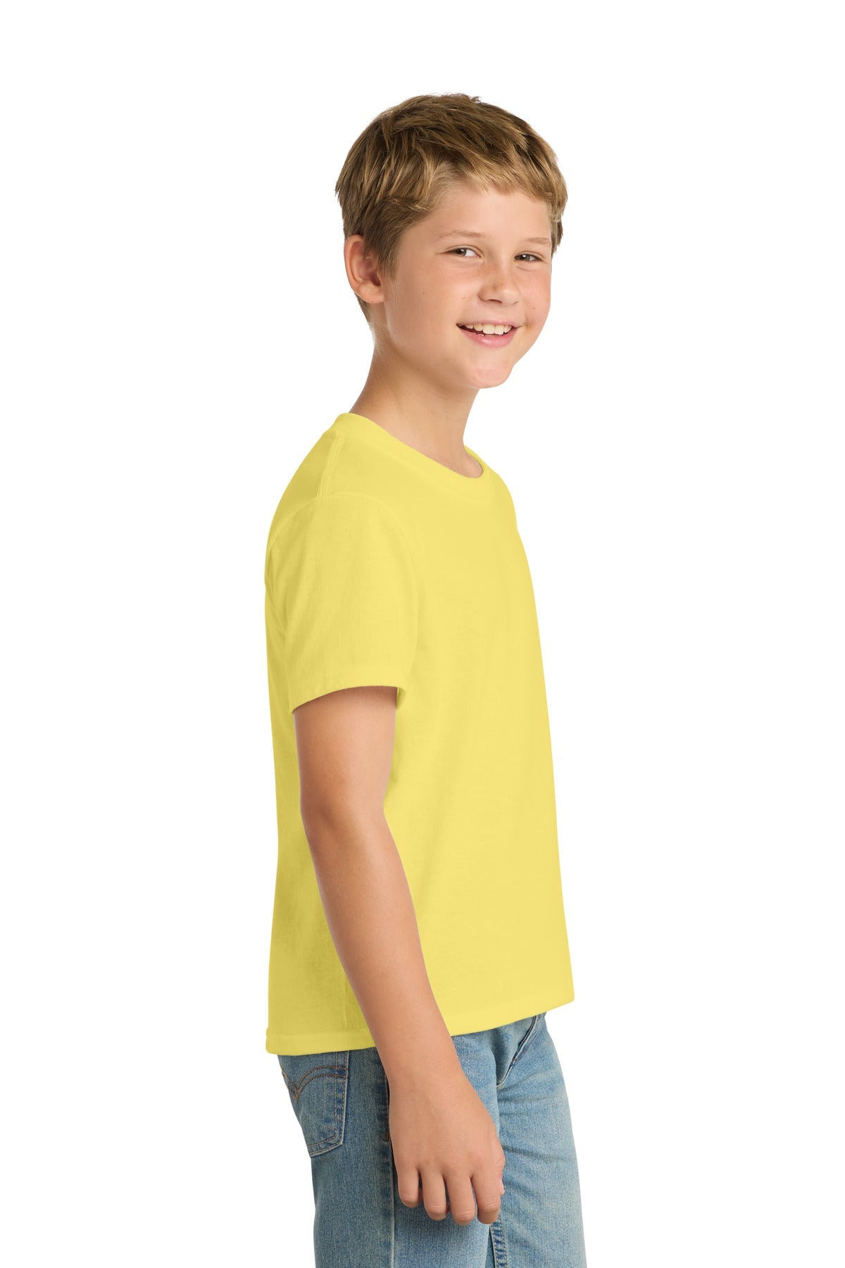 Yellow Port & Co Youth Core Blend Tee. PC55Y