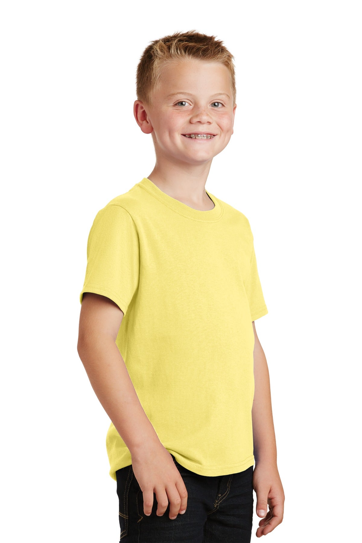 Yellow Port & Co Youth Core Cotton Tee. PC54Y